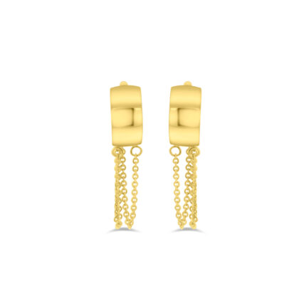 Nadčasové náušnice půlkruh s visacím řetízkem