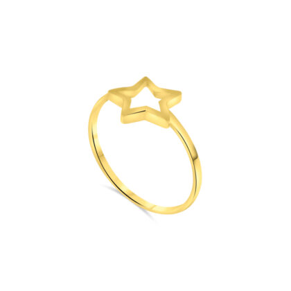 Minimalistický zlatý prsten ve tvaru hvězdy